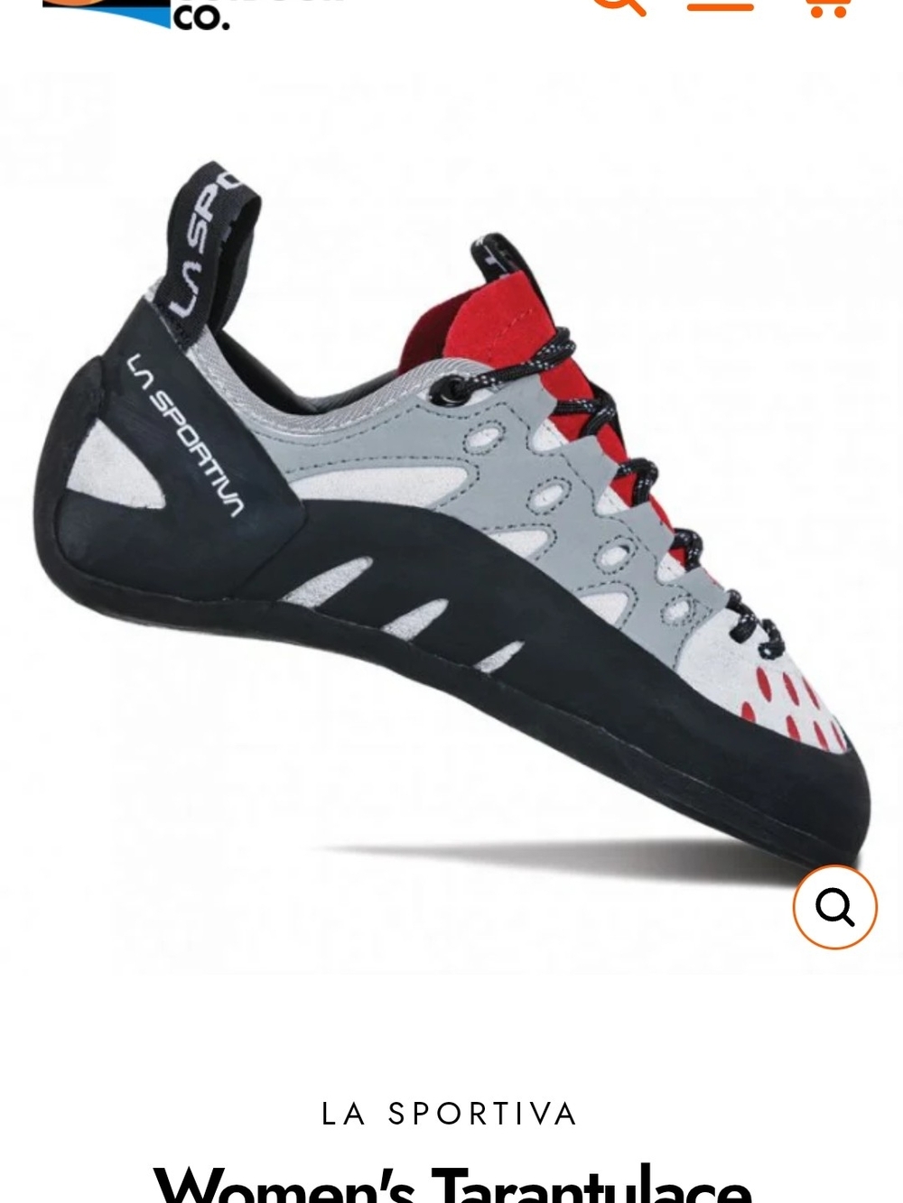 La Sportiva Women’s Tarantulace Climbing Shoe — Gray/Red